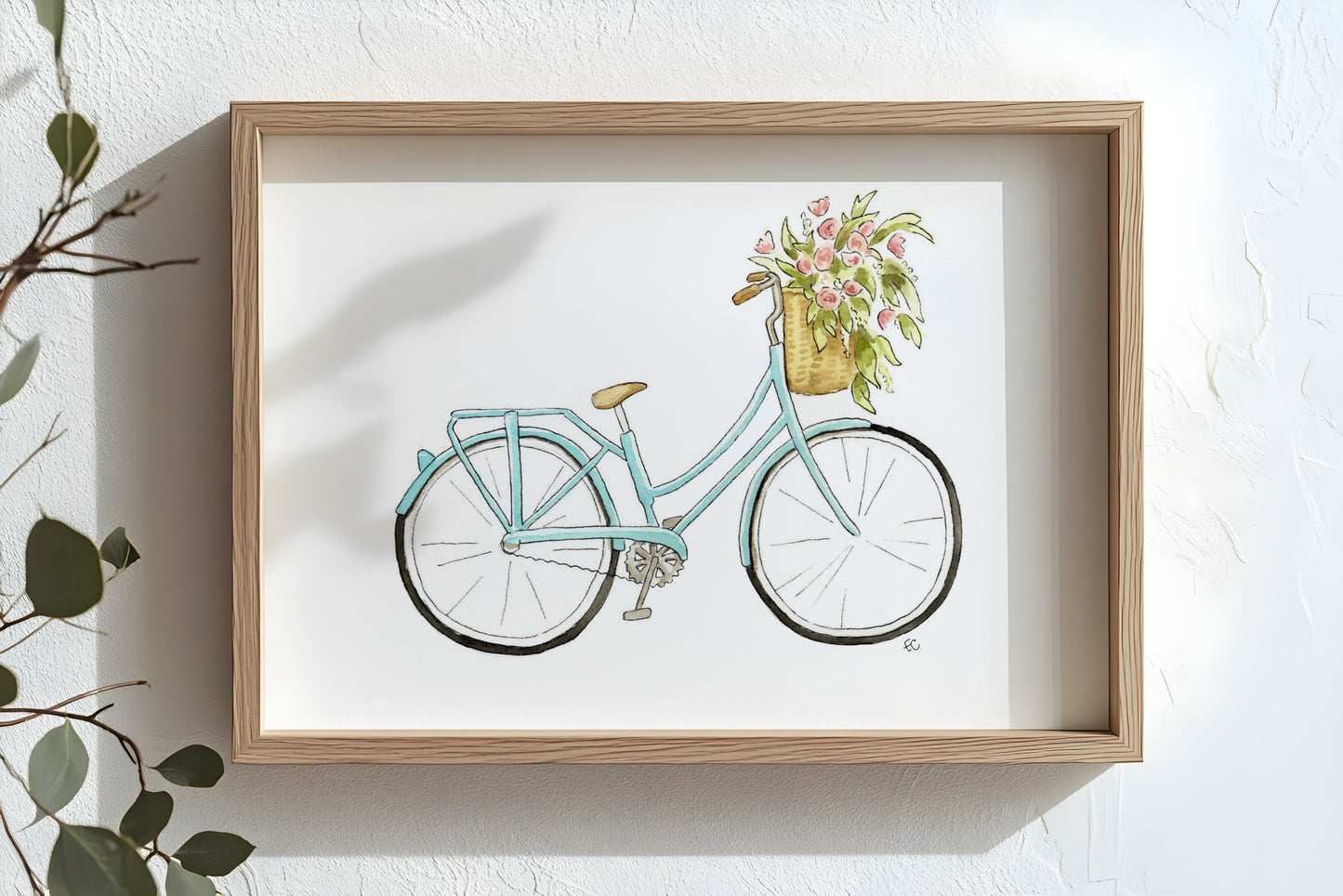 Blue Bike Watercolor Print