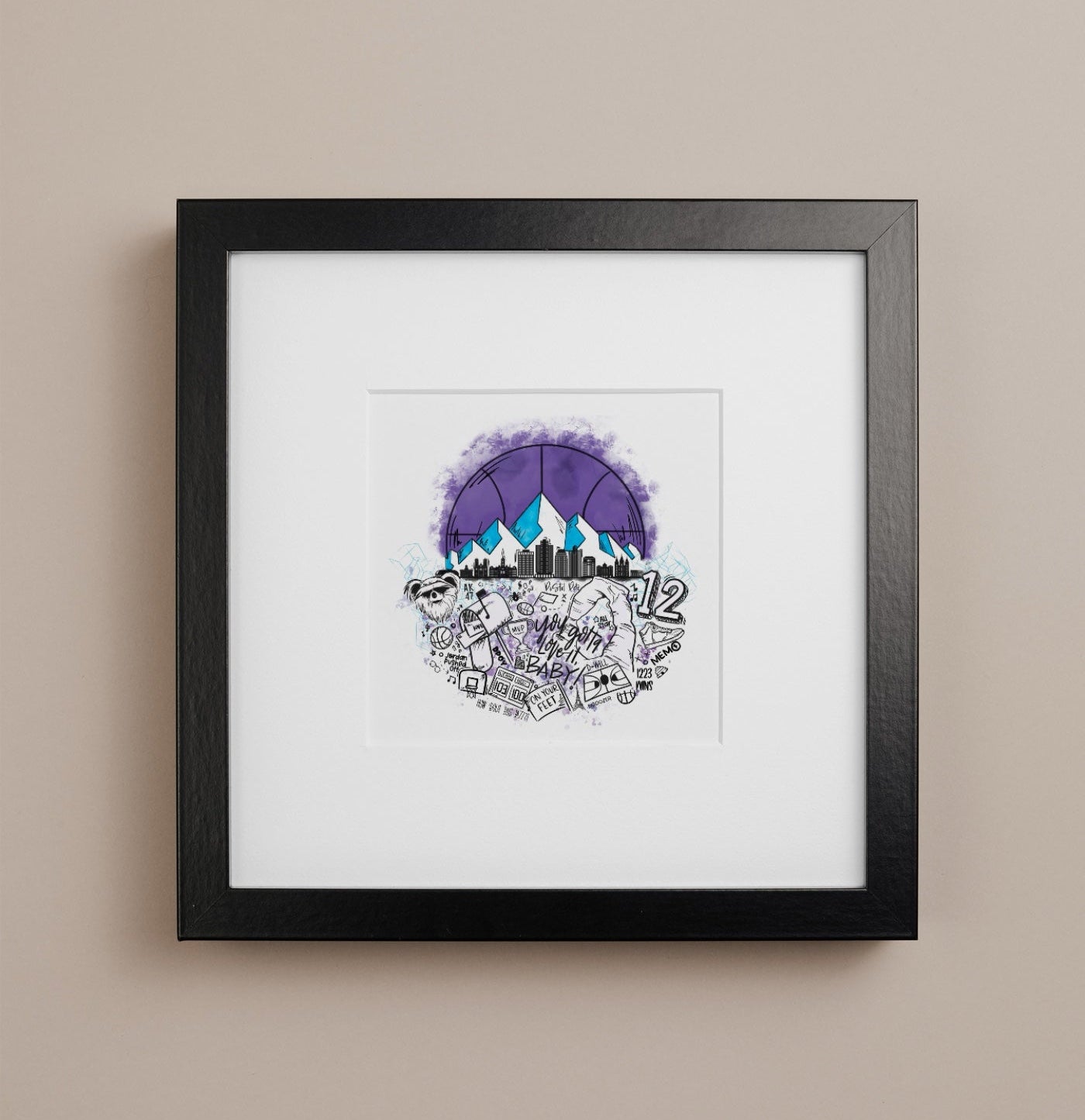 Utah Basketball Art Print