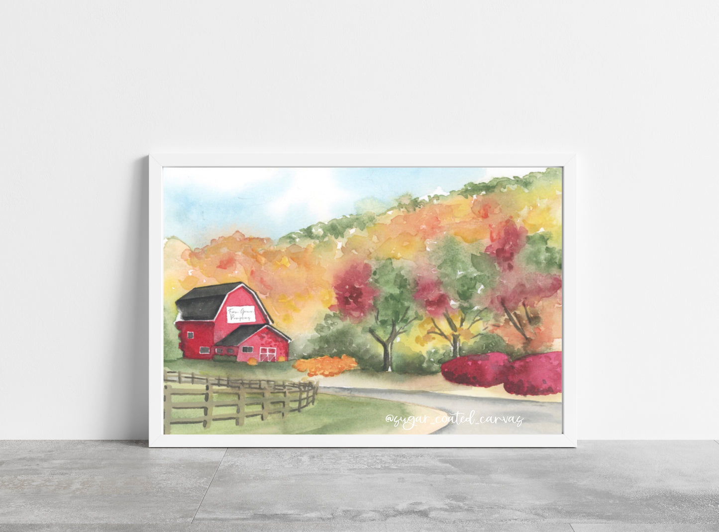 Fall Landscape Watercolor Print