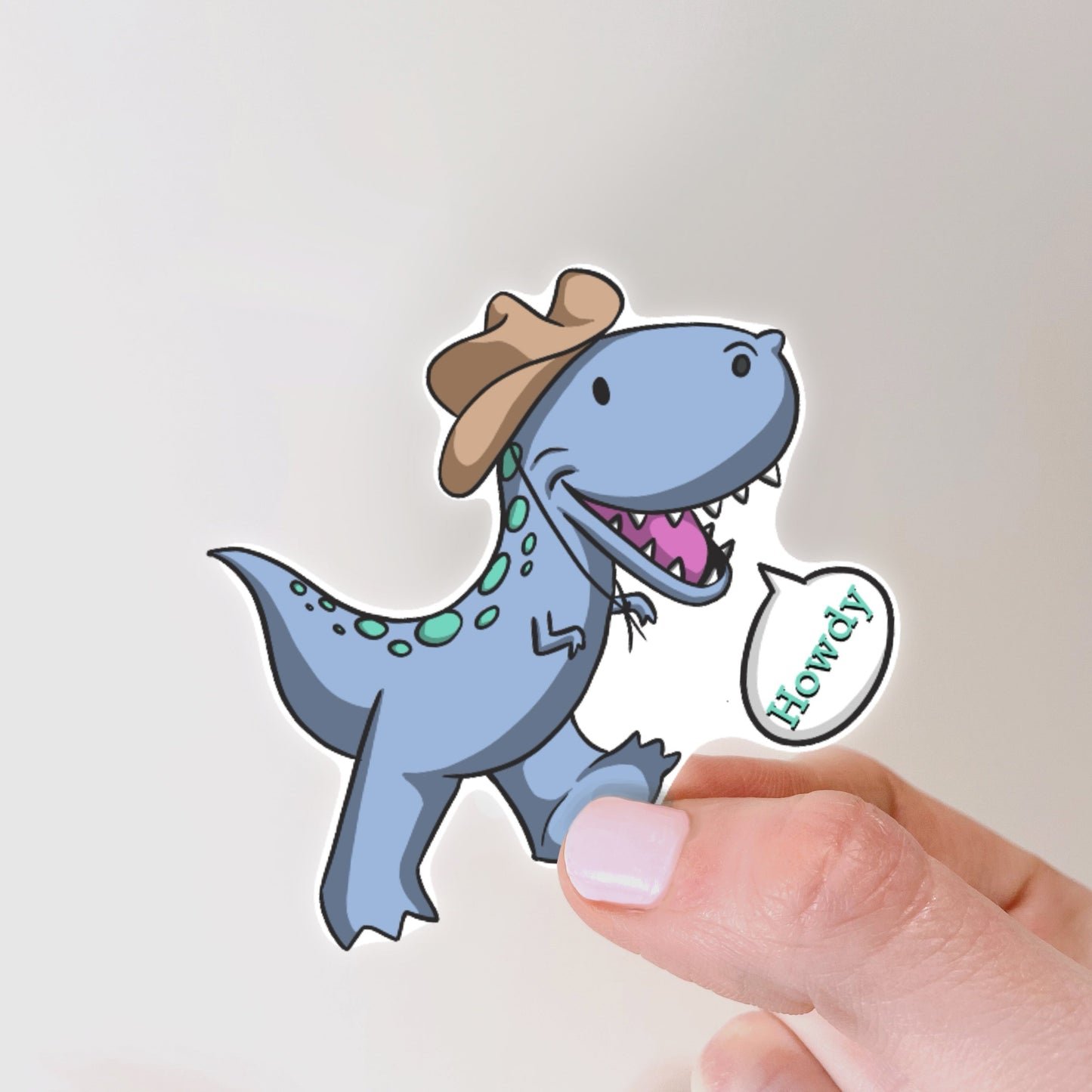 Cowboy Dino Vinyl Sticker