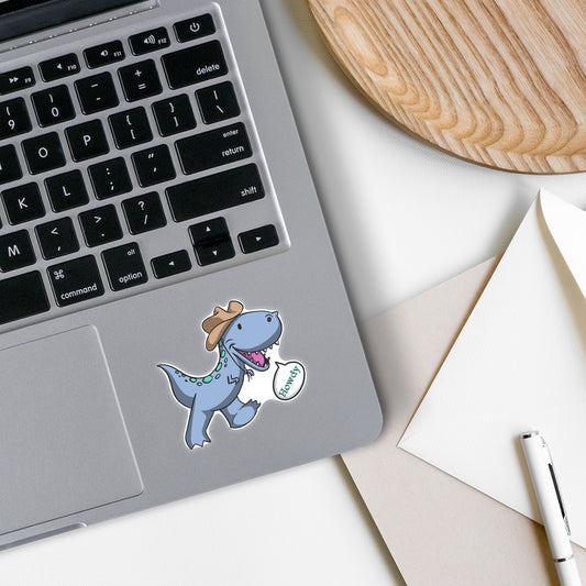 Cowboy Dino Vinyl Sticker
