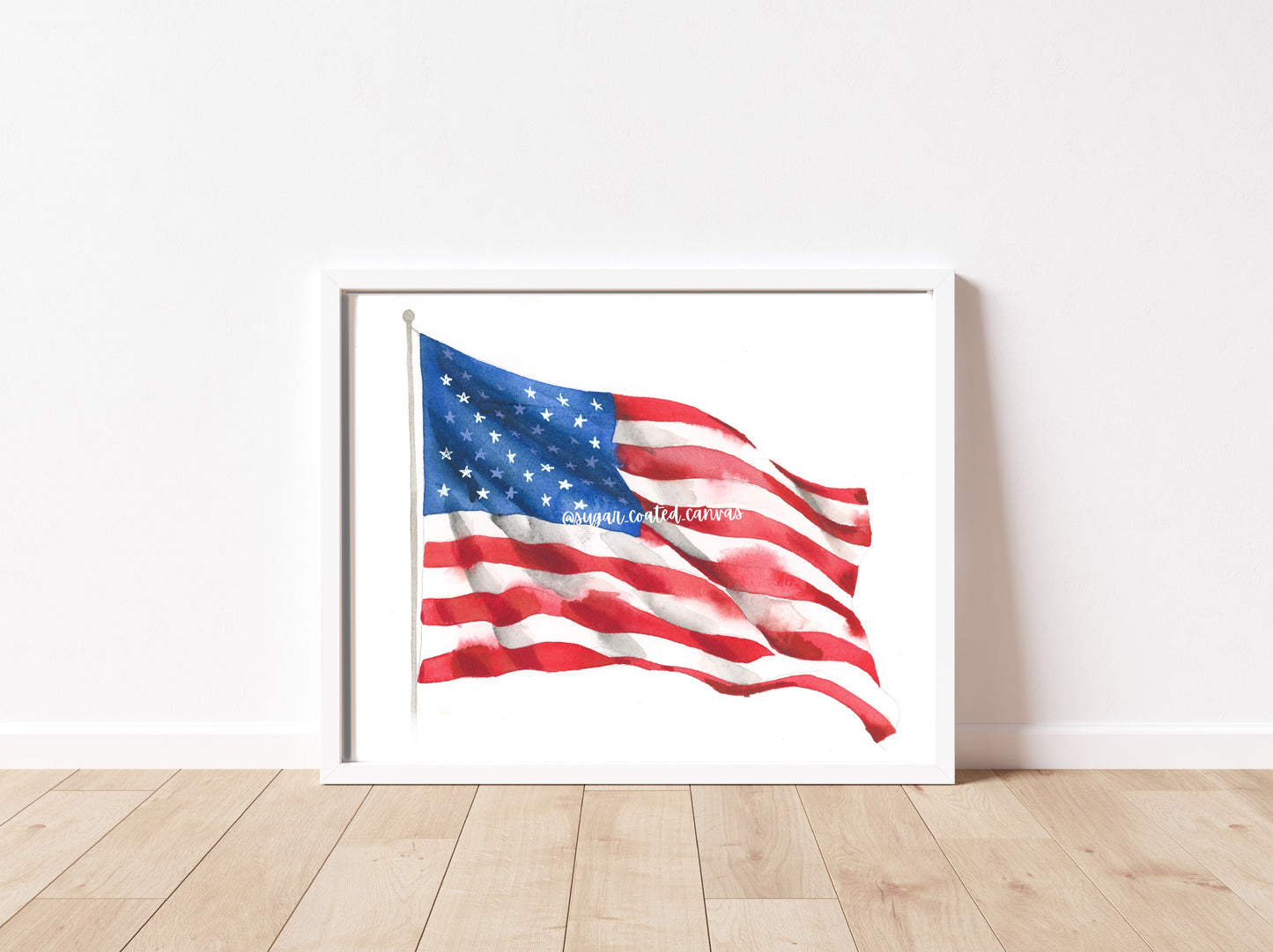 American Flag Watercolor Print