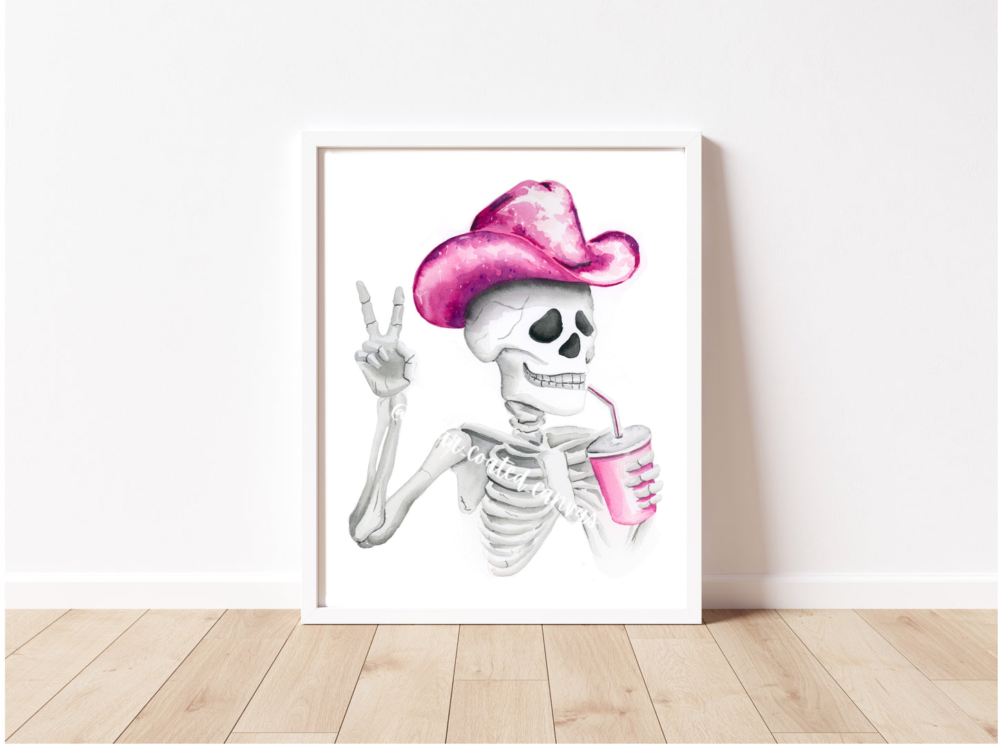 Glam Skeleton Watercolor Print