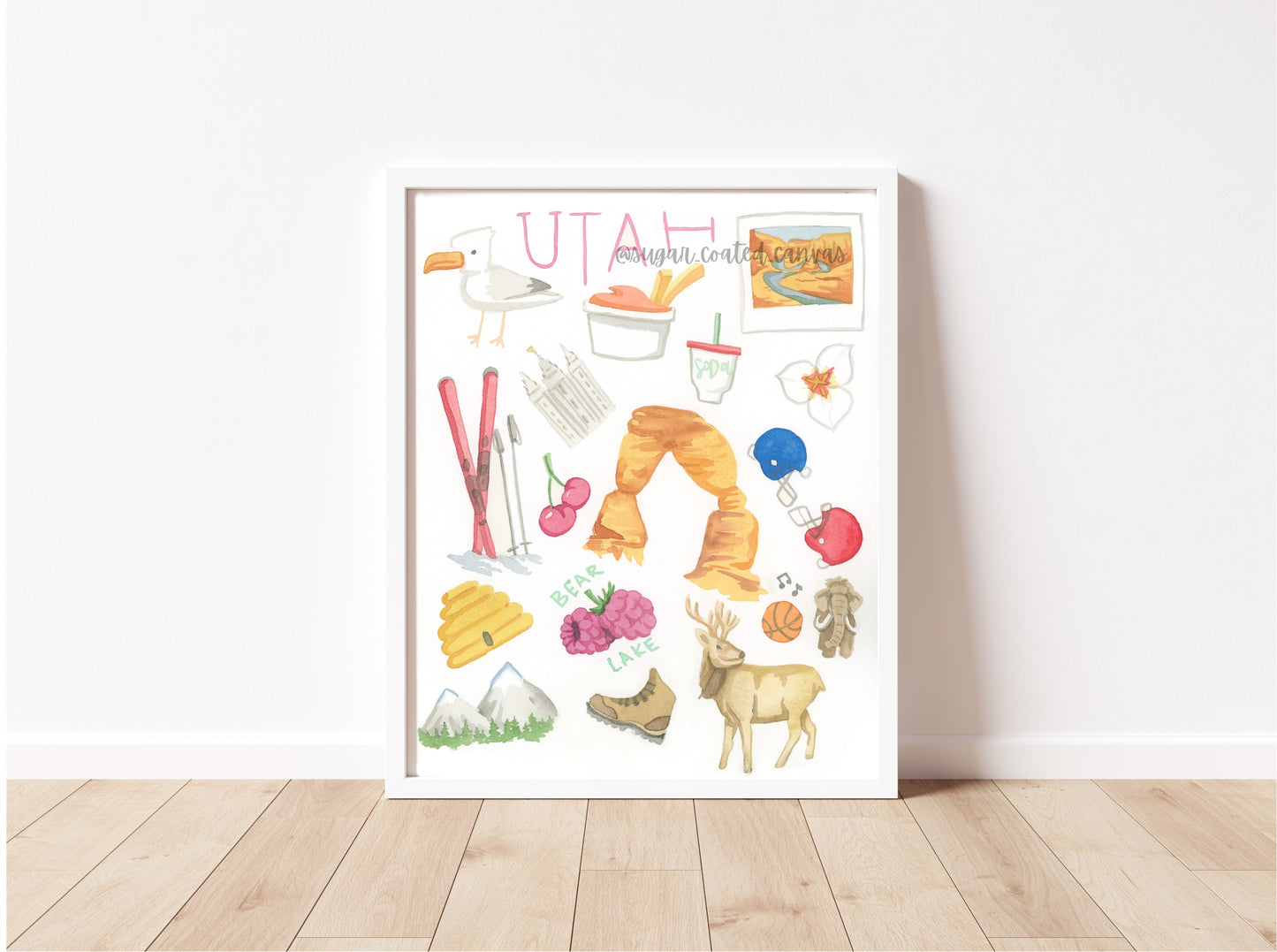 Utah Icons Watercolor Print