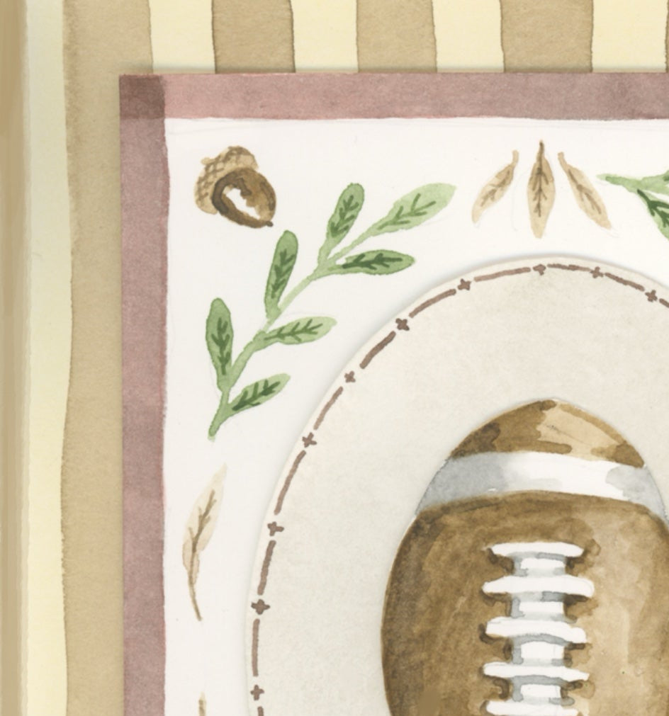 Fall Football Watercolor Print