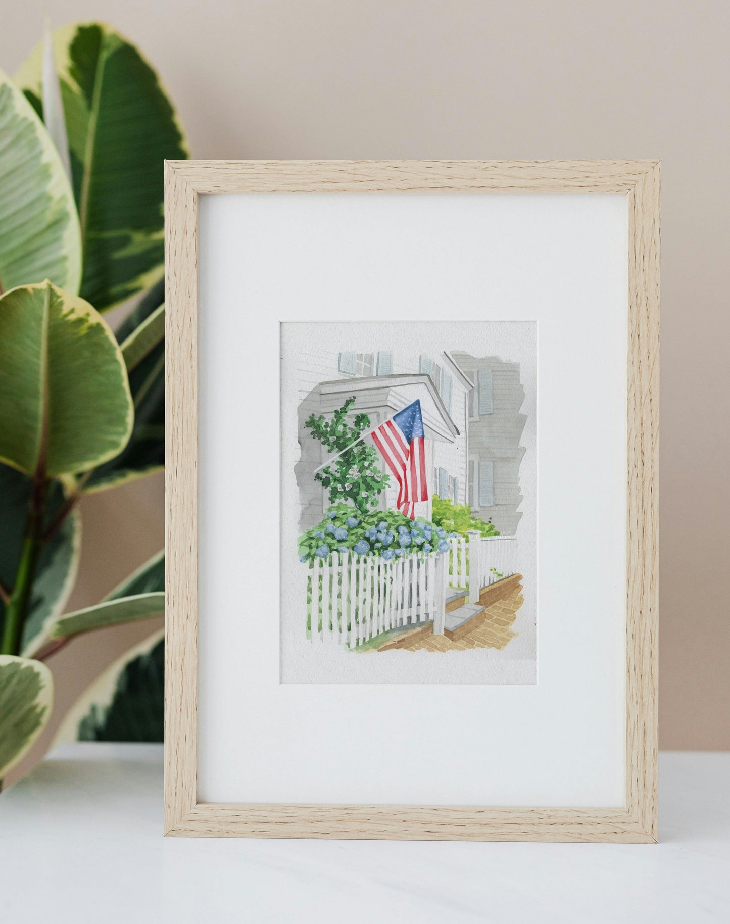 Patriotic Porch Watercolor Print
