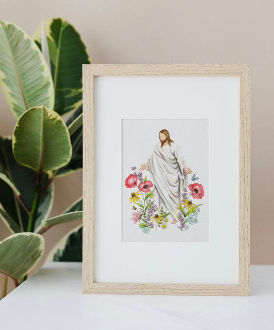 Blooming in His Light Watercolor Print