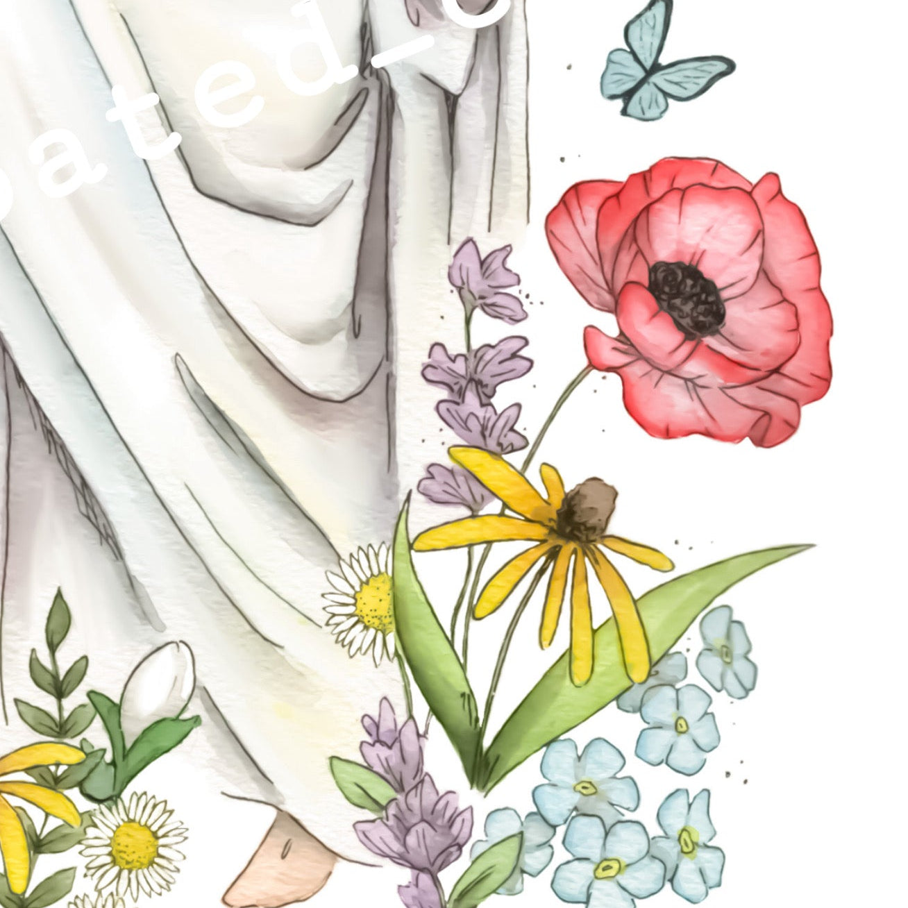 Blooming in His Light Watercolor Print