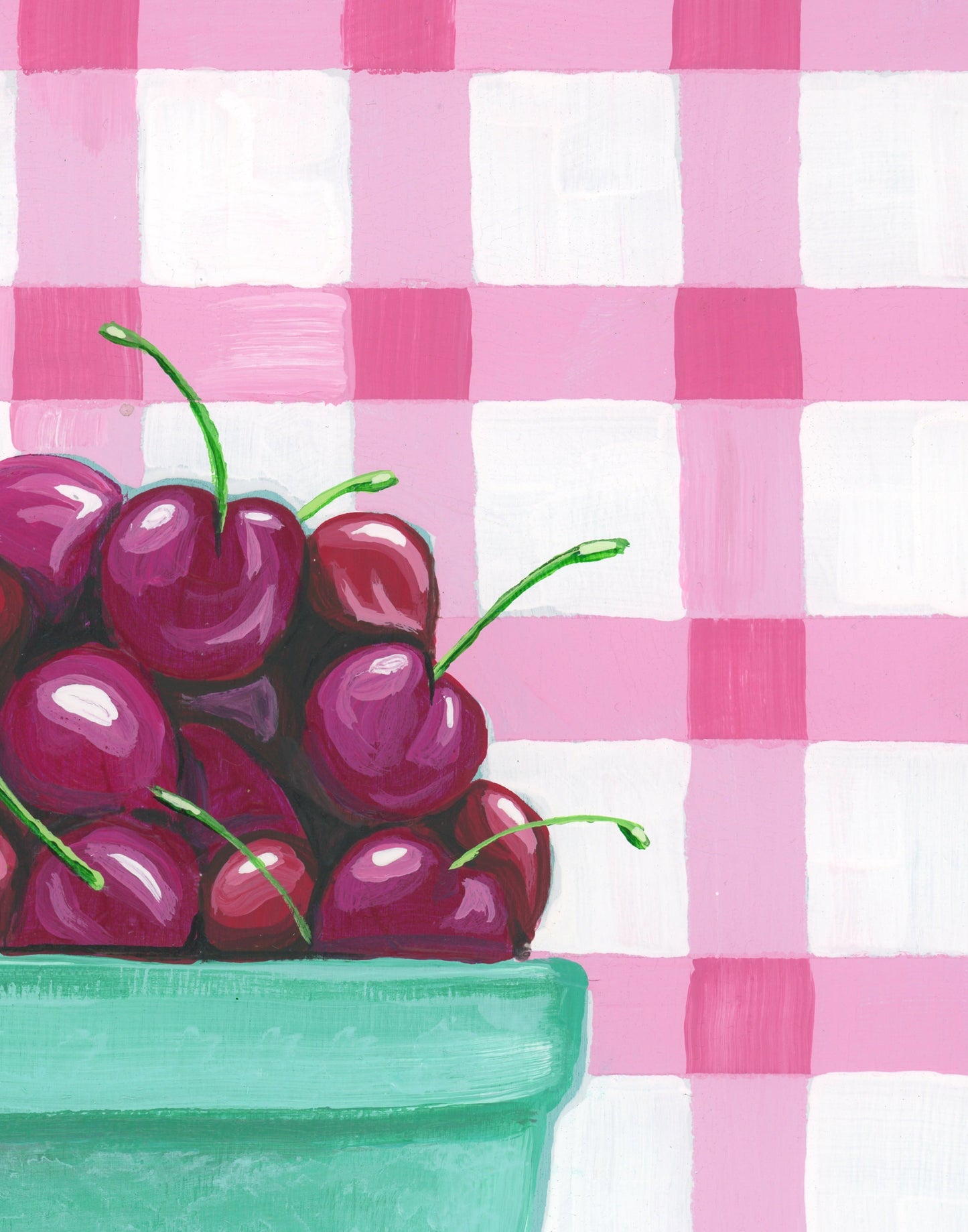 Cherries Acrylic Painting