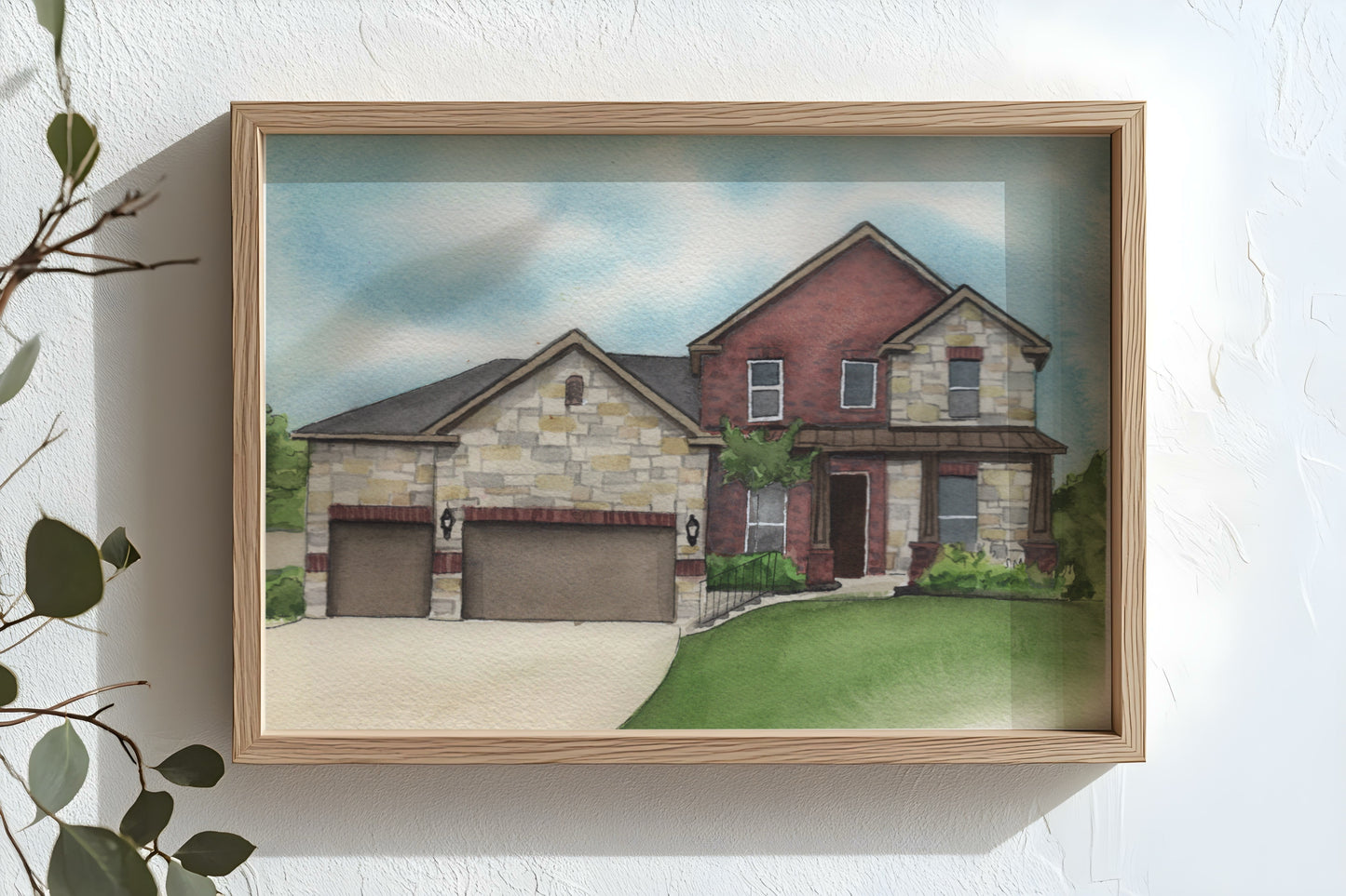 Custom Home Watercolor Painting