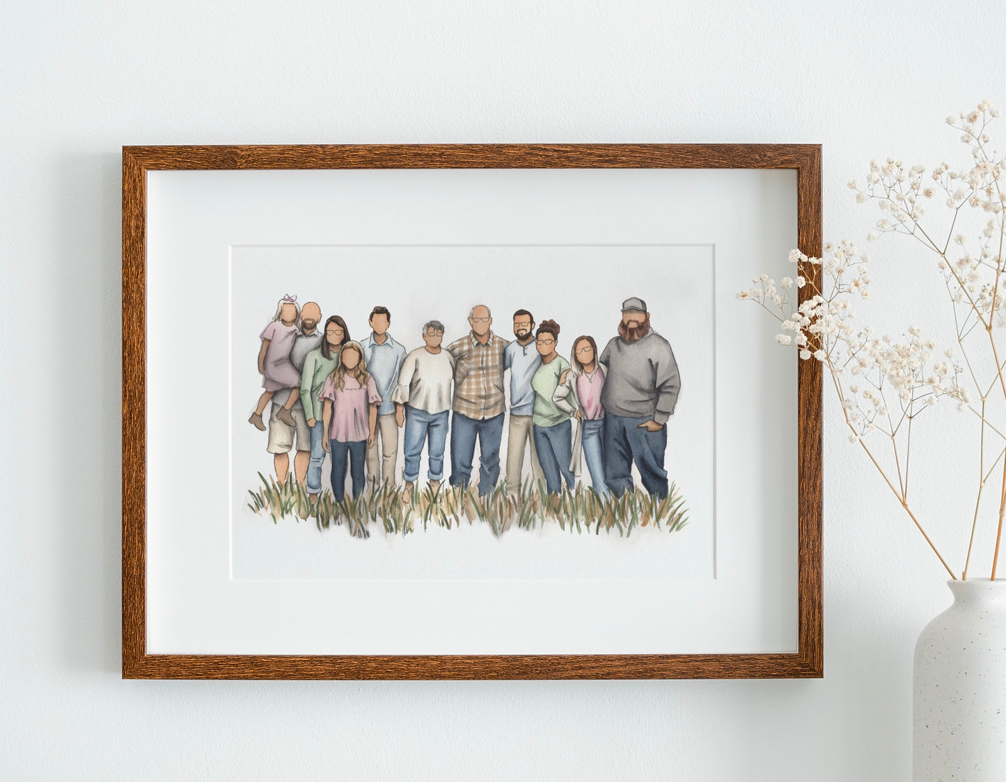 Custom Faceless Watercolor Portrait
