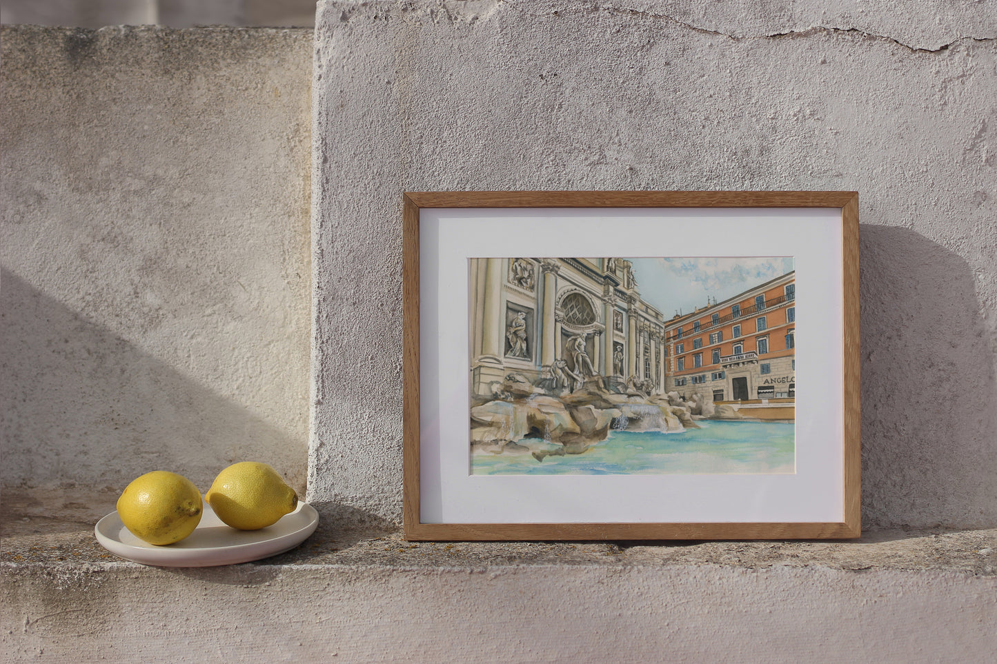 Trevi Fountain Rome Watercolor Painting