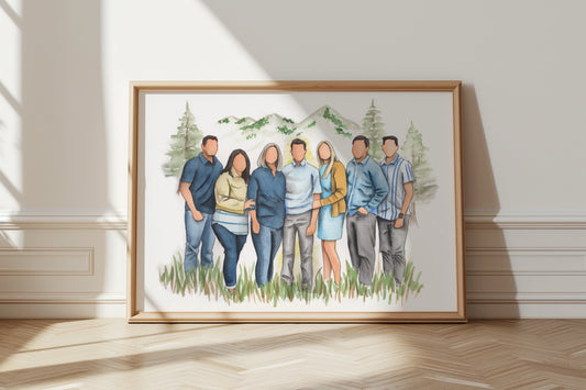 Custom Faceless Watercolor Portrait