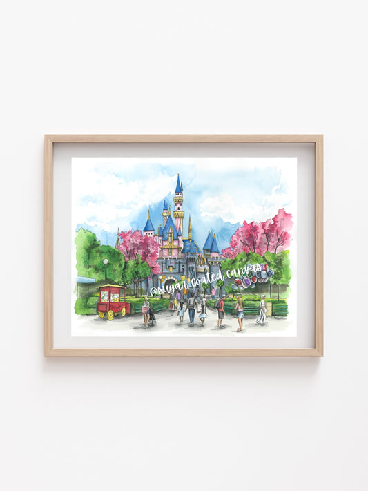 Main Street California Watercolor Print