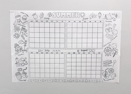 Printable Summer Calender and Checklist