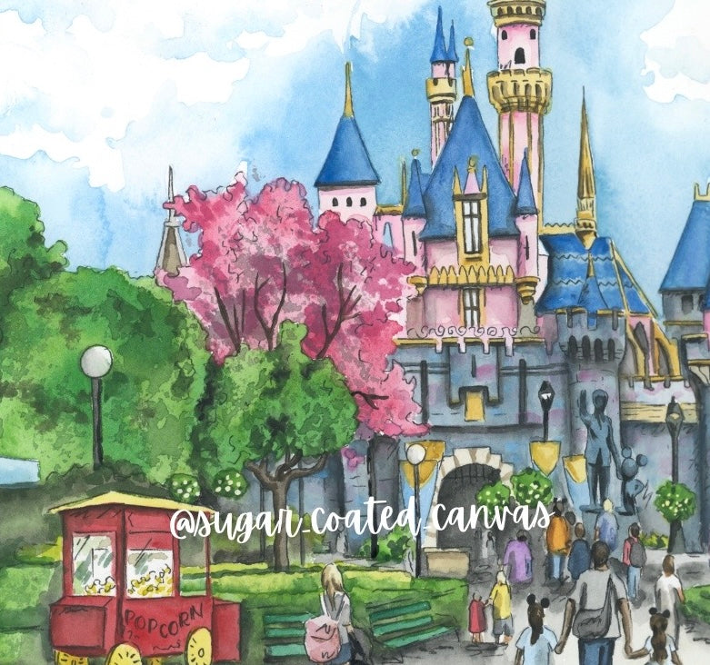 Main Street California Watercolor Print