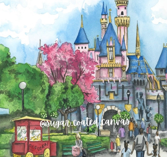 Main Street California Watercolor Print