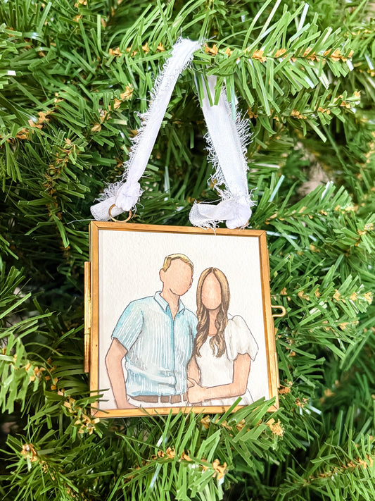 Custom Watercolor Faceless Ornament