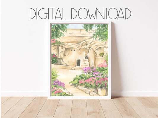Garden Tomb Watercolor Art Printable