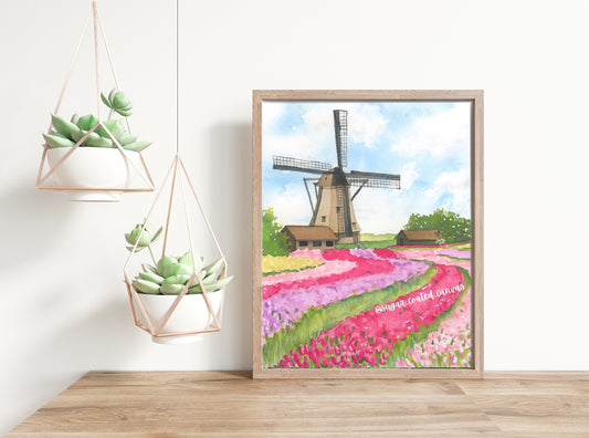 Netherlands Watercolor Print