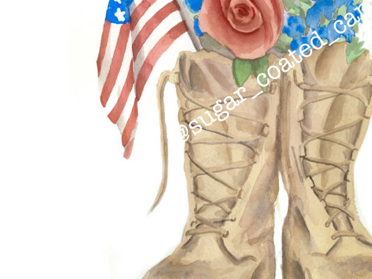 American Boots Watercolor Print