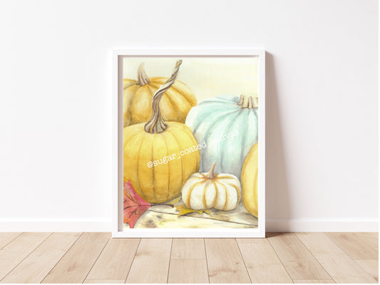 Pumpkins Watercolor Print