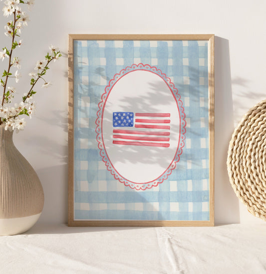 Cute Fourth Of July Flag Print