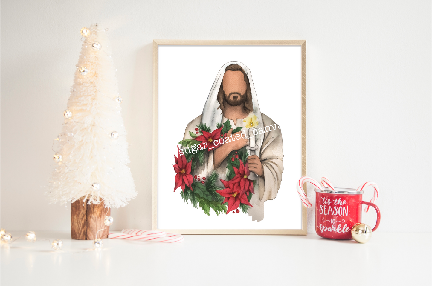 Christmas Jesus meaningful watercolor print