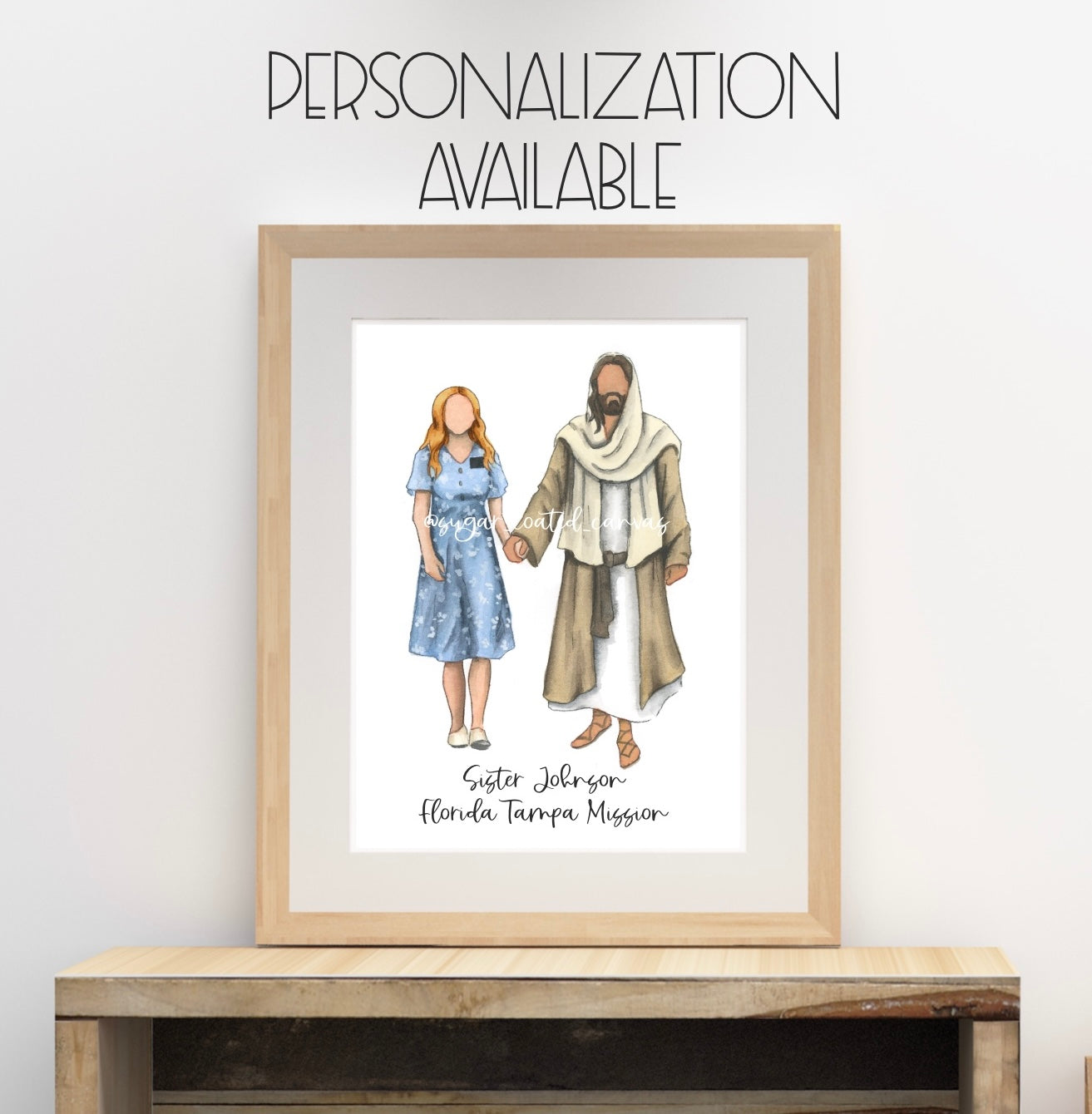 Sister Missionary walking with Jesus Christ Print