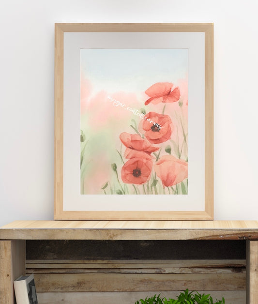 Poppies Watercolor Print