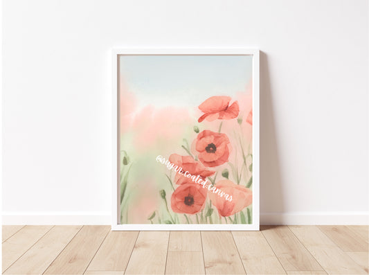 Poppies Watercolor Print