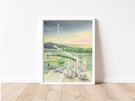 Follow The Star Watercolor Print