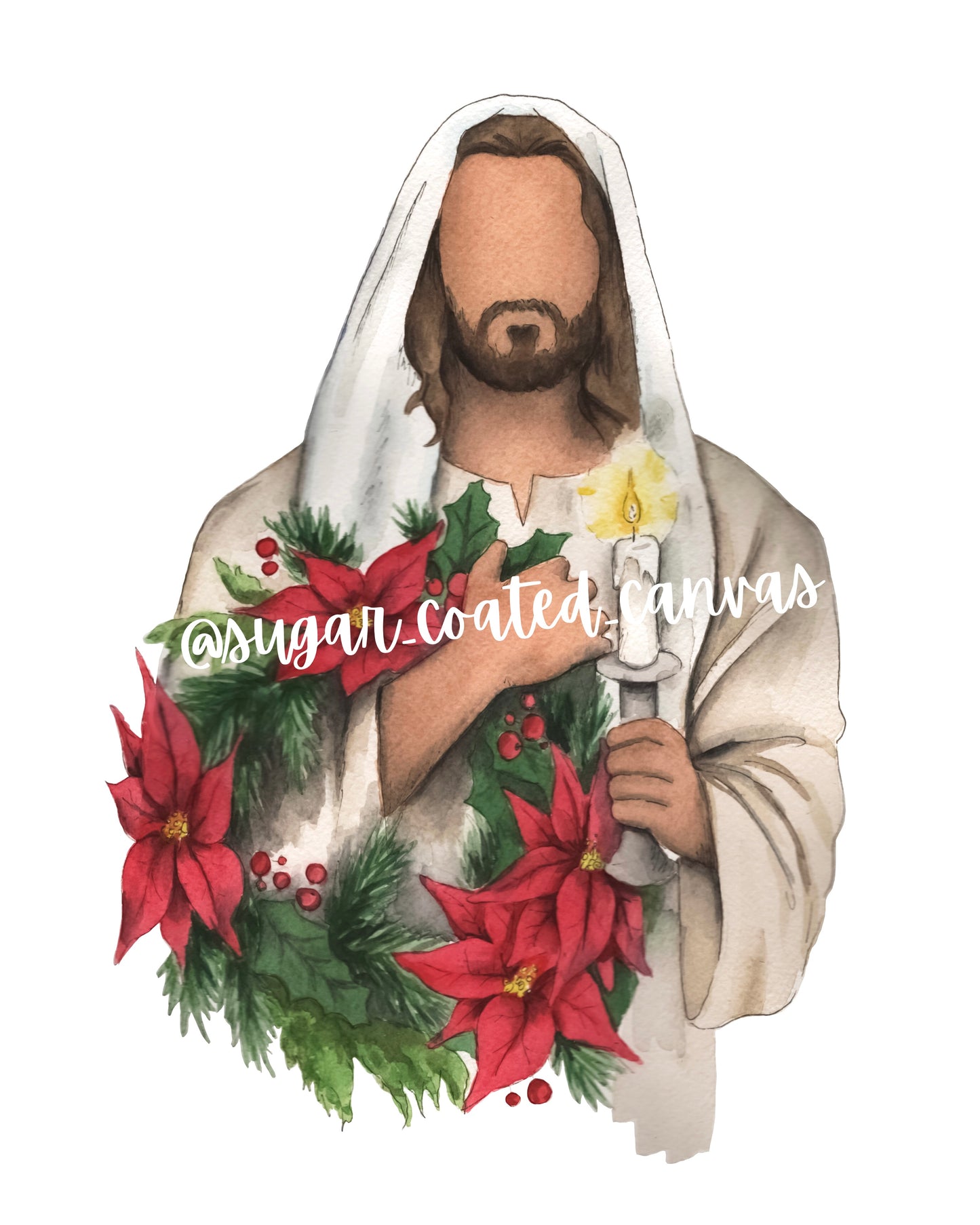 Christmas Jesus meaningful watercolor print