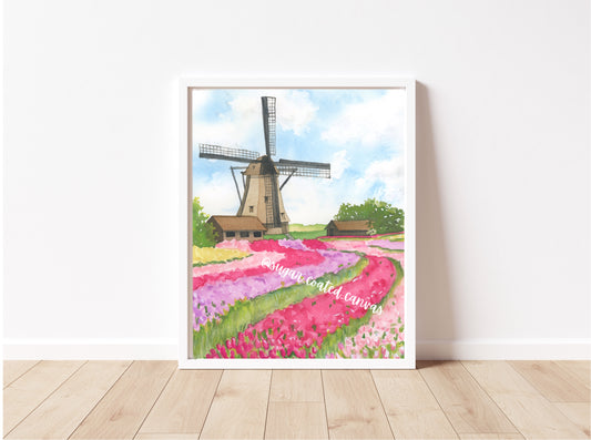 Netherlands Watercolor Print