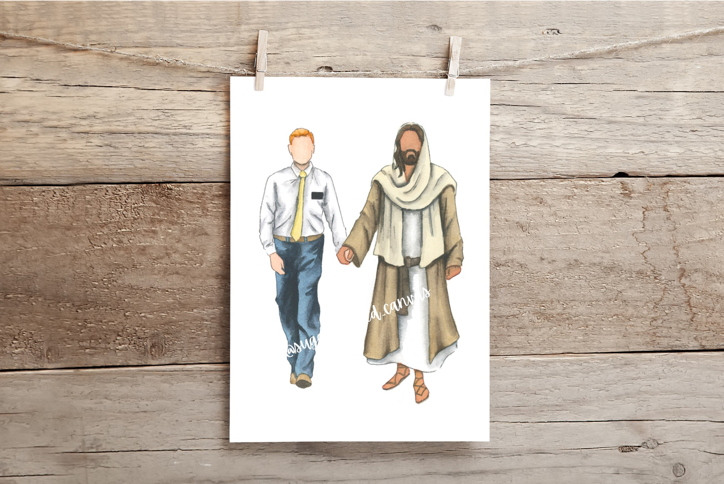 Elder Missionary walking with Jesus Christ Print