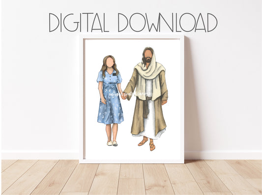 Sister Missionary Brown Hair Fair Skin Tone Digital Download