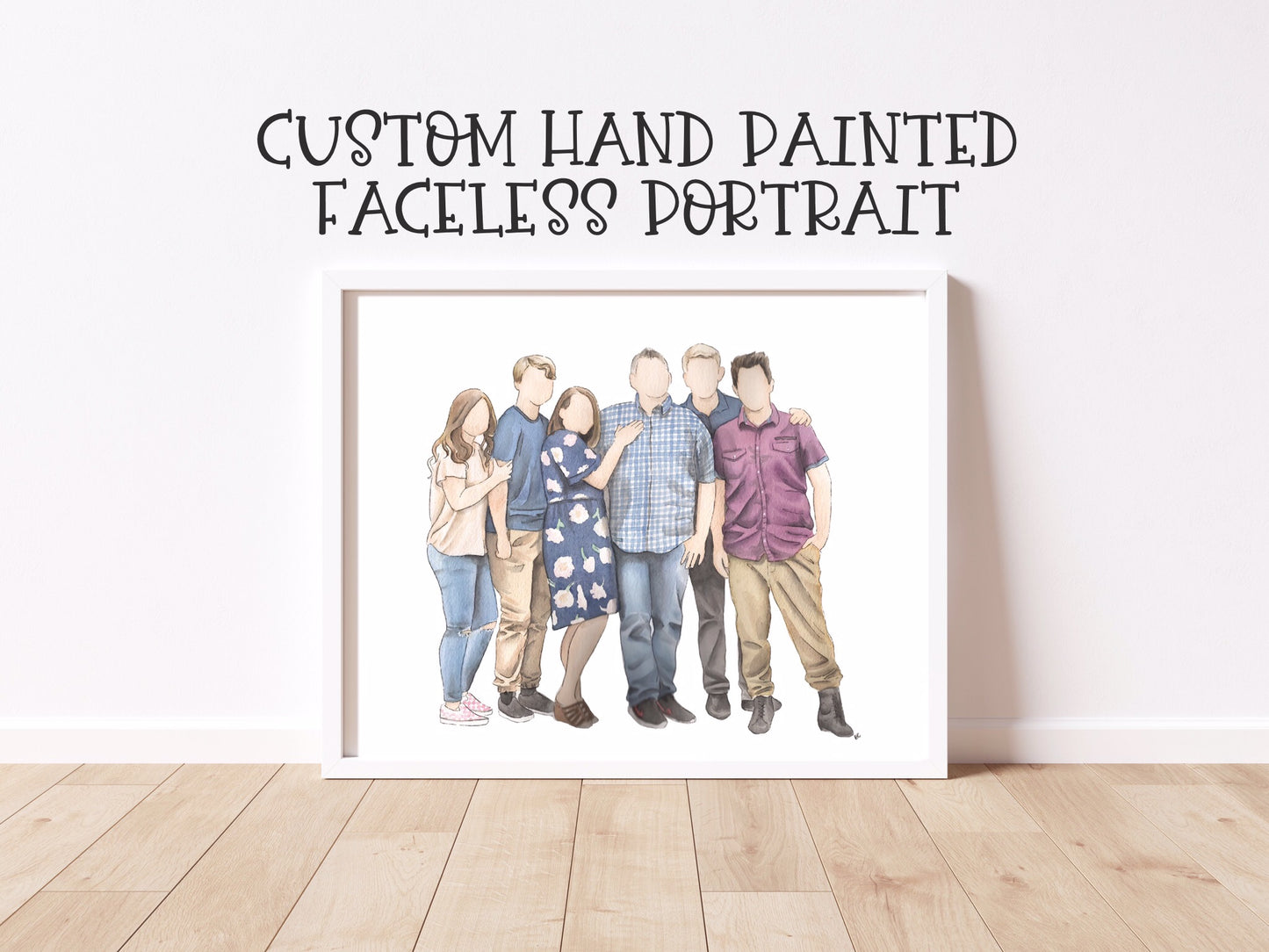 Custom Faceless Watercolor Portrait
