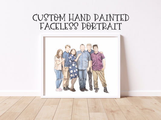 Custom Faceless Watercolor Portrait