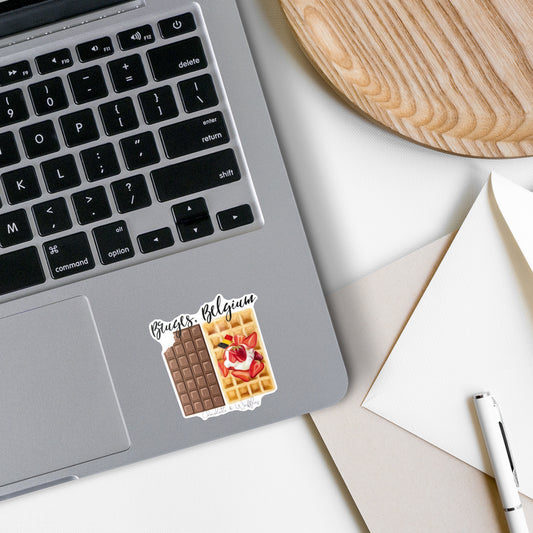 Bruges Belgium Chocolate and Waffle Sticker