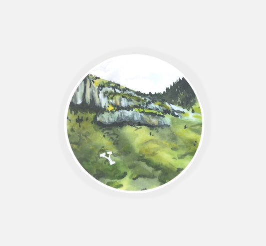 Y Mount Watercolor Sticker