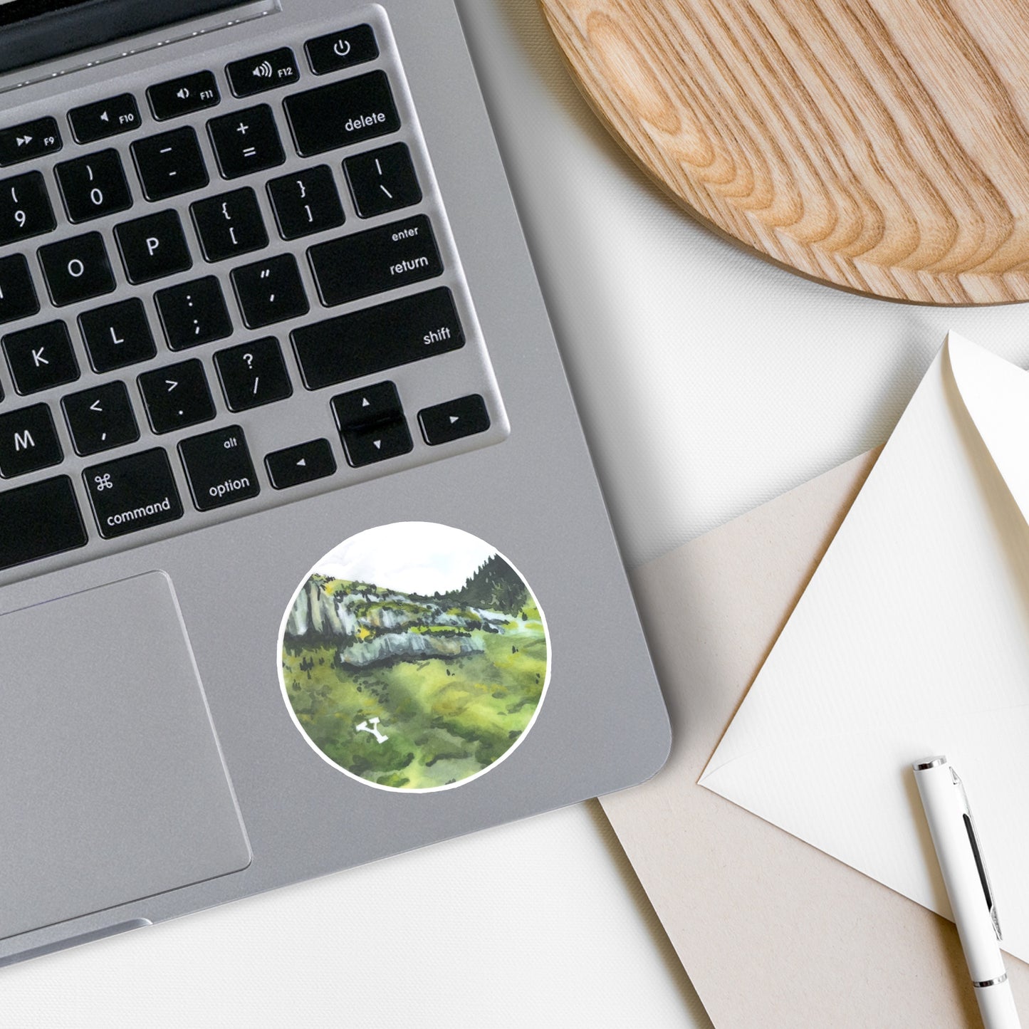 Y Mount Watercolor Sticker
