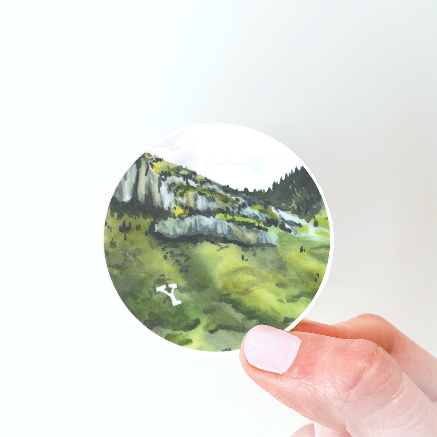 Y Mount Watercolor Sticker