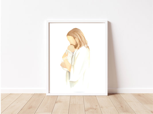 Jesus Holding Baby Miscarriage Print