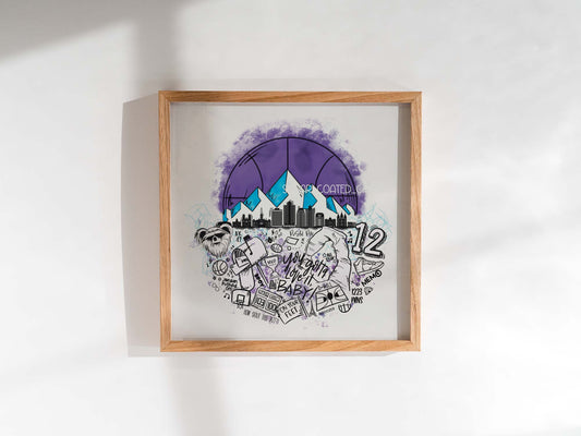 Utah Basketball Art Print