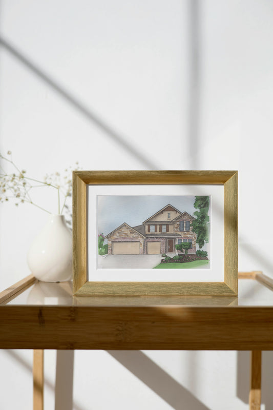 Custom Home Watercolor Painting
