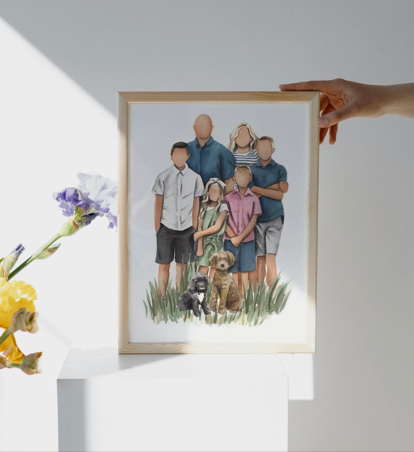 Custom Faceless Watercolor Portrait