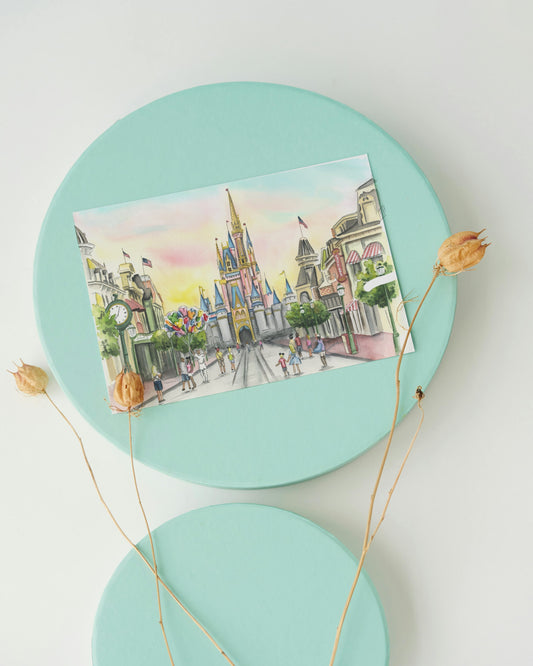 Main Street watercolor Print