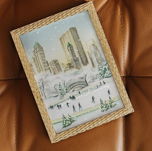 New York City in December Watercolor Print