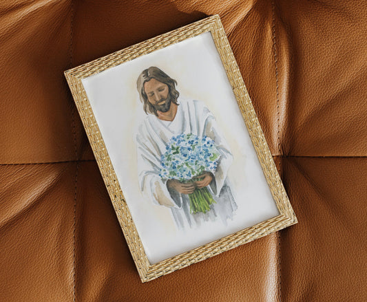 Forget Me Not Christian Watercolor Print