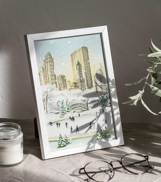 New York City in December Watercolor Print